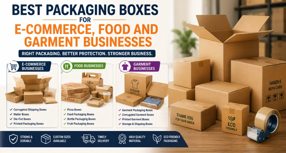 Best Packaging Boxes for E-Commerce, Food and Garment Businesses